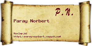Paray Norbert névjegykártya